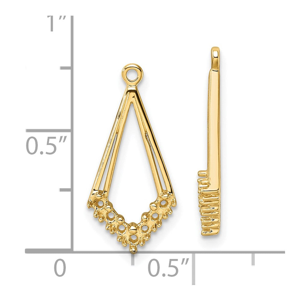 14k Diamond Shaped Diamond Earrings Jacket Mountings