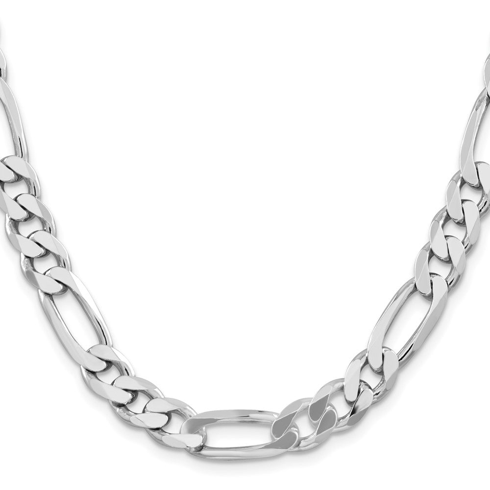 Sterling Silver Rhodium-plated 9mm Figaro Chain 26 Inches