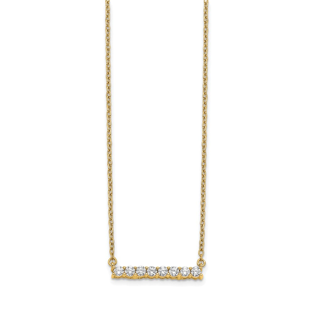 14k 1/3 carat Lab Grown Diamond VS/SI+ G+ 18 inch Bar Necklace
