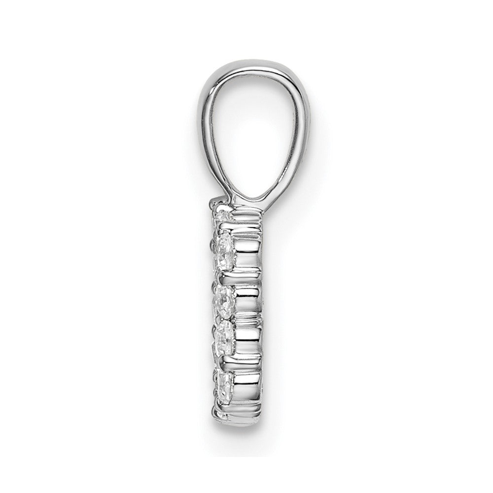 14k White Gold 1/8 carat Lab Grown Diamond VS/SI+ G+ Letter B Intitial Pendant