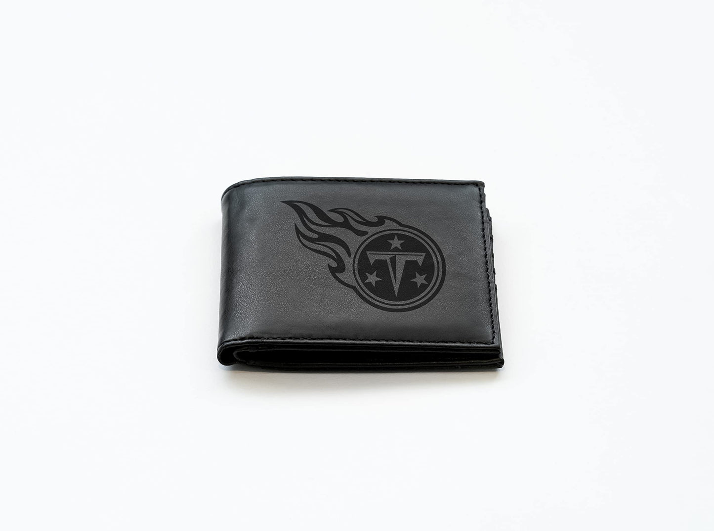 Rico Industries Football Tennessee  Black Laser Engraved Bill-fold Wallet - Slim Design - Great Gift