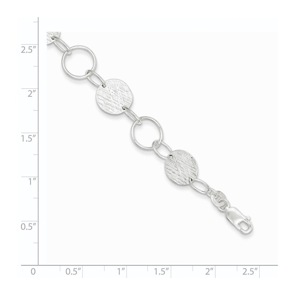 Sterling Silver Fancy Circle Bracelet 7.5 inches