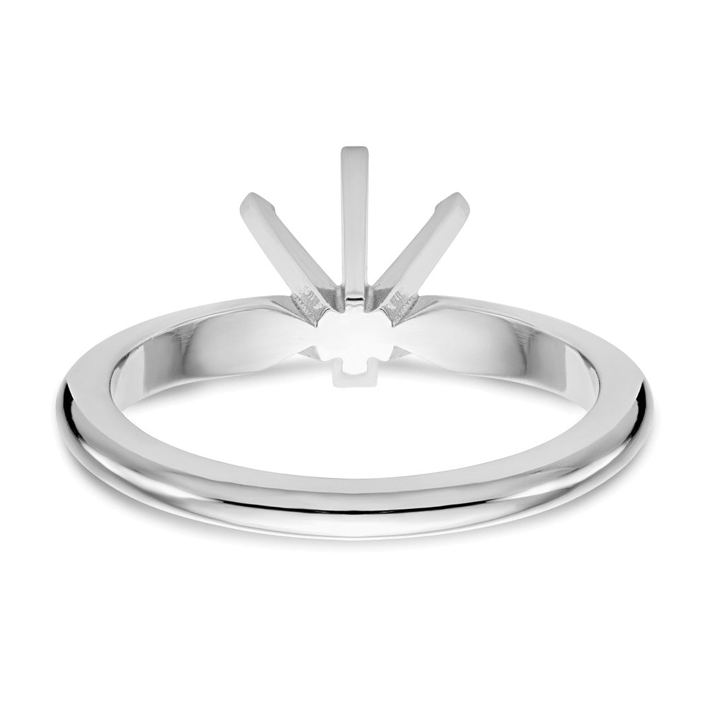 14k White Gold 1/3 carat Heavy-Weight Half-Round 6-Prong Round Solitaire Ring Mounting