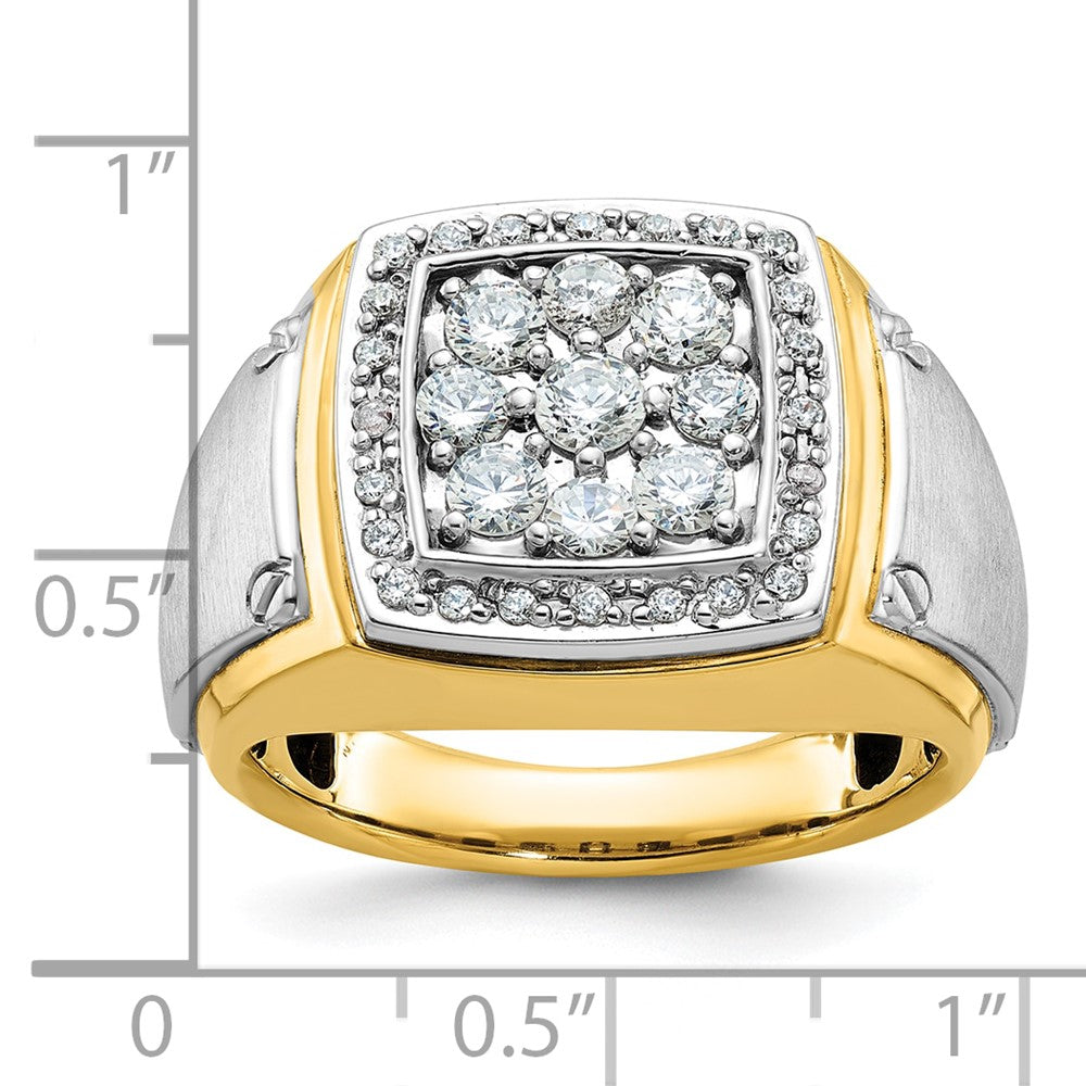 IBGoodman 14k Two-tone Men's Polished and Satin Square Cluster Ring Mounting