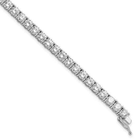 Sterling Shimmer Sterling Silver Rhodium-plated 4.5mm CZ 37 Stone 7 inch Bracelet 7 inches