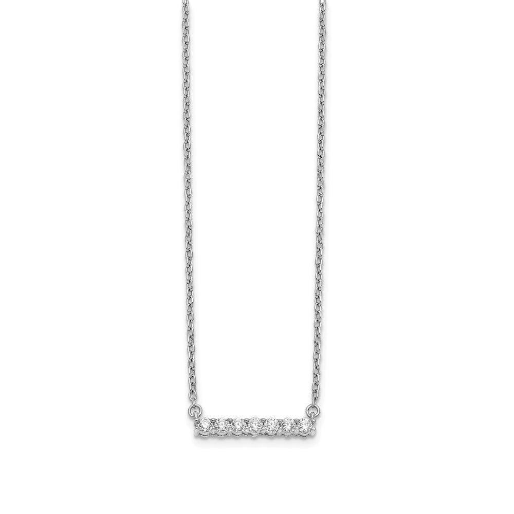 14k White Gold 1/4 carat Lab Grown Diamond VS/SI+ G+ 18 inch Bar Necklace