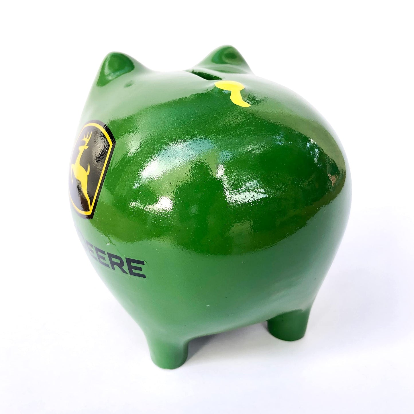 Polyresin JOHN DEERE Logo Green Piggy Bank Q-GM8493