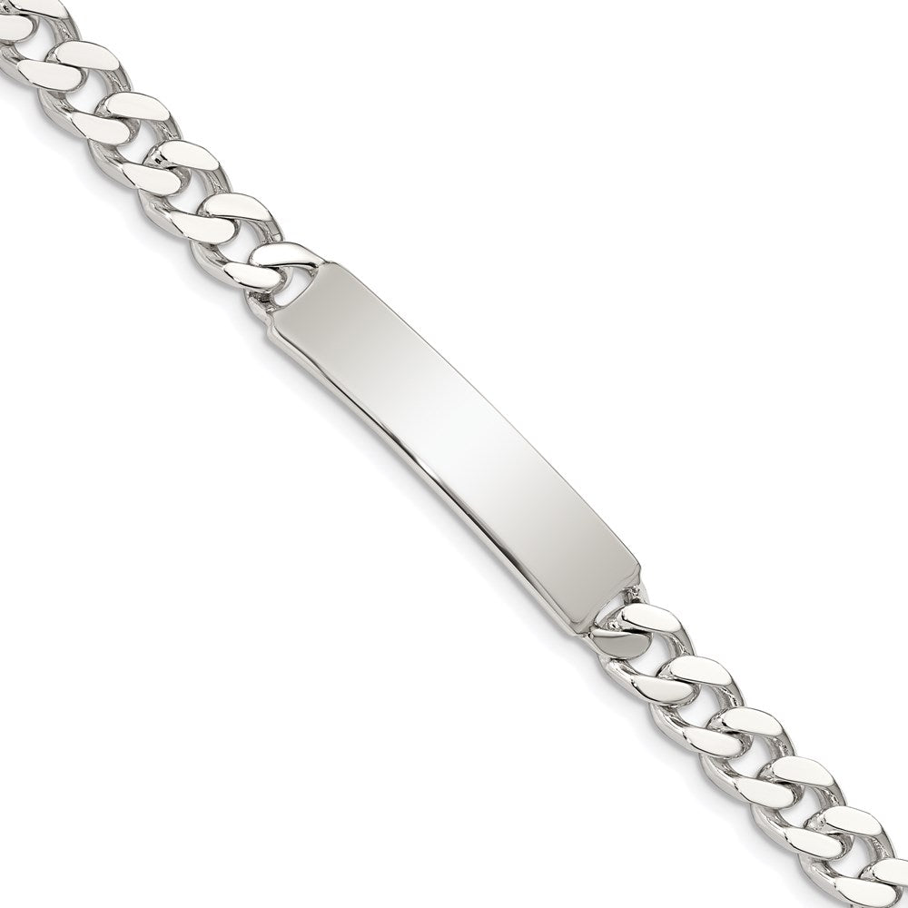 Sterling Silver Polished Engraveable Curb Link ID Bracelet 7 inches
