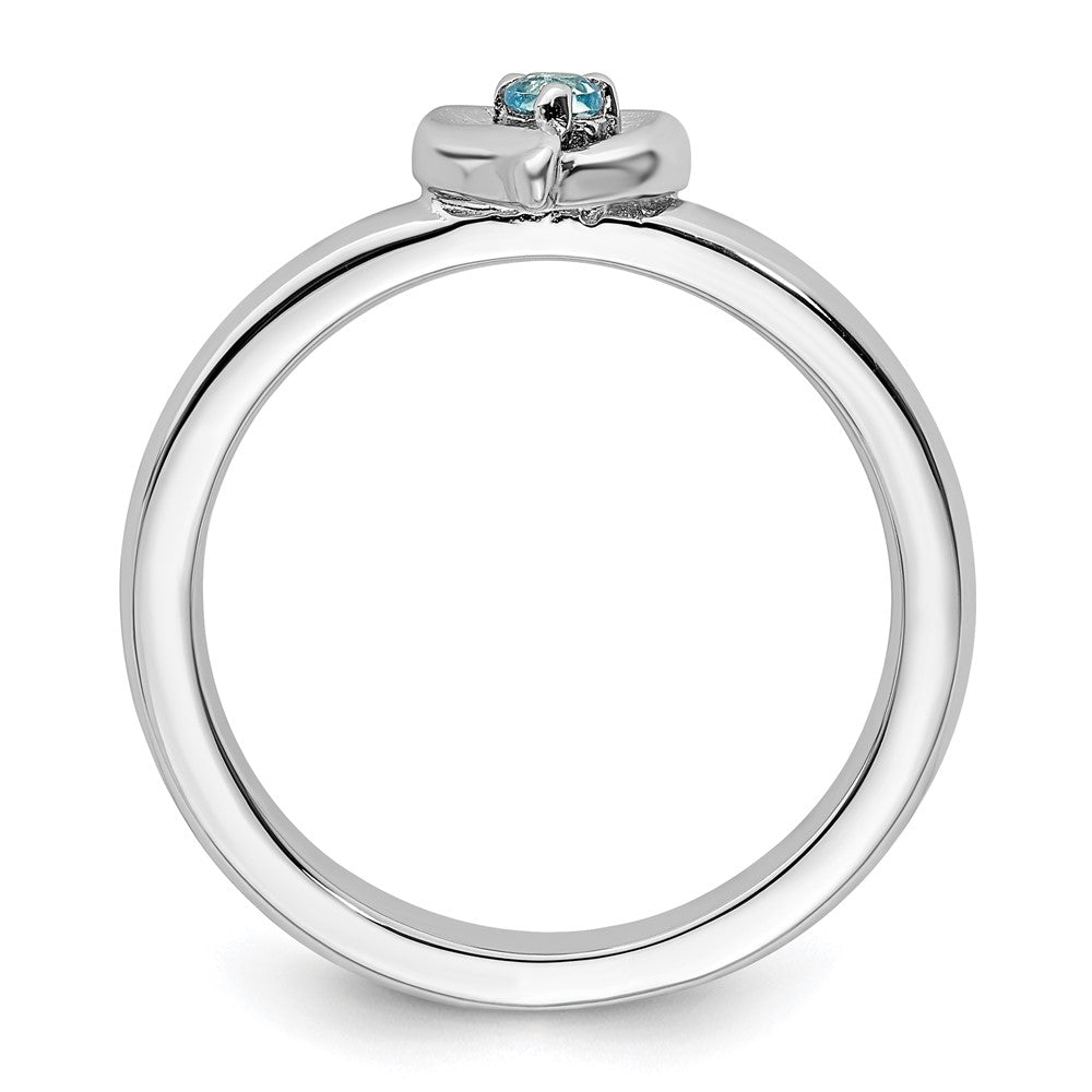 Sterling Silver Stackable Expressions Blue Topaz Heart Ring Size -10
