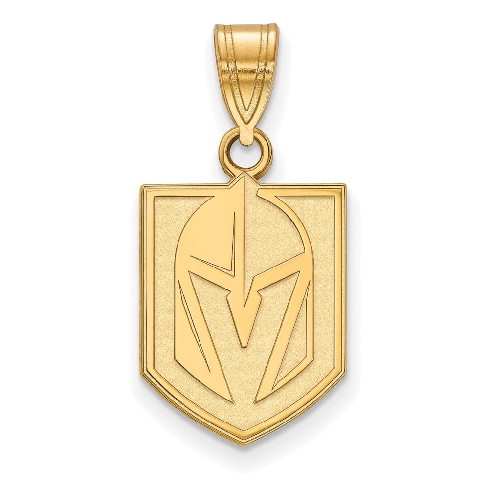 Sterling Silver Gold-plated NHL LogoArt NHL Vegas Golden Knights Medium Pendant Q-GP003VGK
