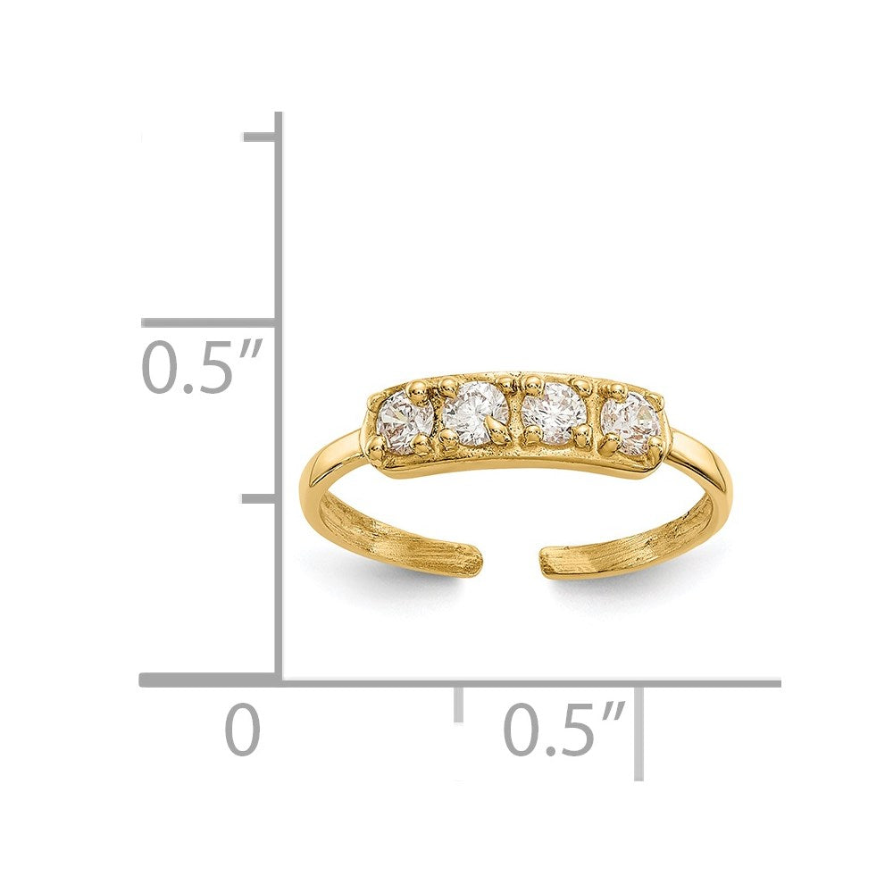 14k Gold CZ Toe Ring