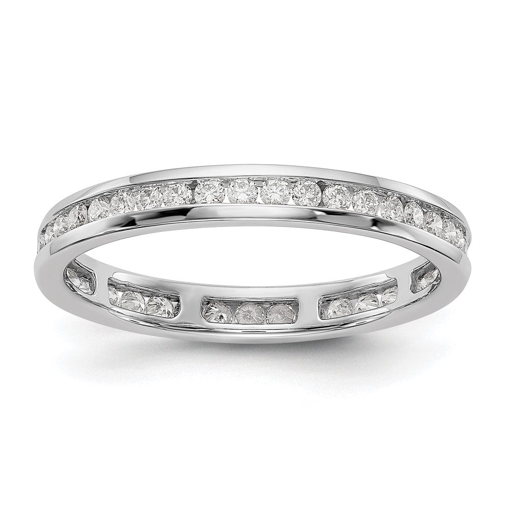 14k White Gold 1/2 carat Lab Grown Diamond VS/SI+ G+ Channel Set Size 6 Eternity Band