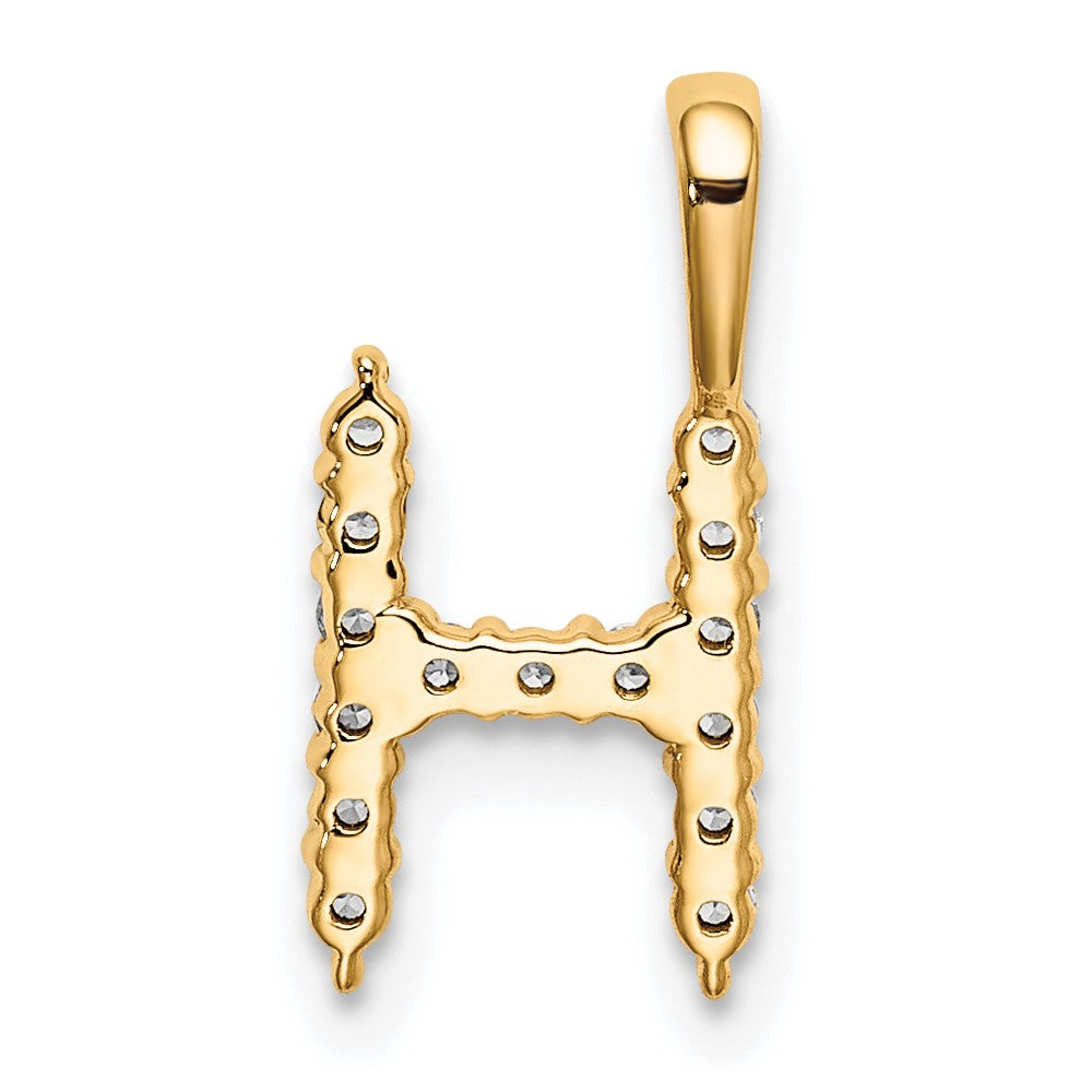 14k 1/6 carat Lab Grown Diamond VS/SI+ G+ Letter H Initial Pendant