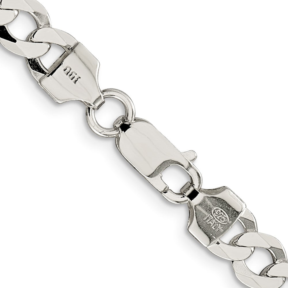 Sterling Silver 6.8mm Flat Curb Chain 18 Inches