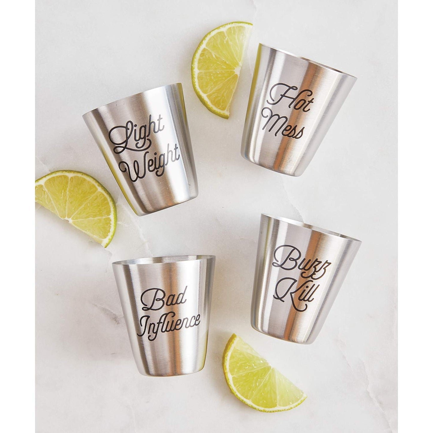 Stainless Steel Shot Glasses, Set of 4