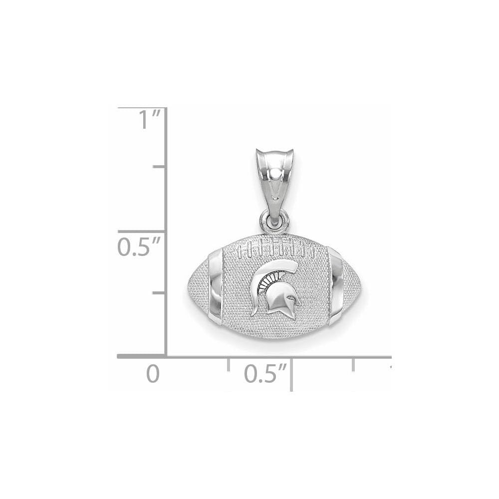 Women's Michigan State Spartans Sterling Silver 3D Football Logo Pendant