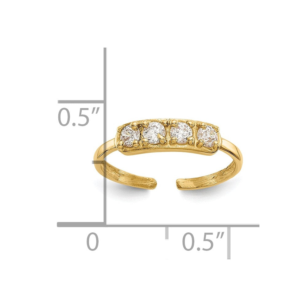 10K CZ Toe Ring Yellow Gold