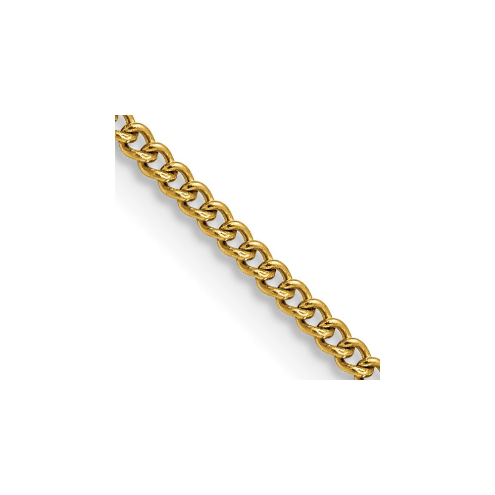 Stainless Steel Polished Yellow IP 2.25mm 22in Round Curb Chain