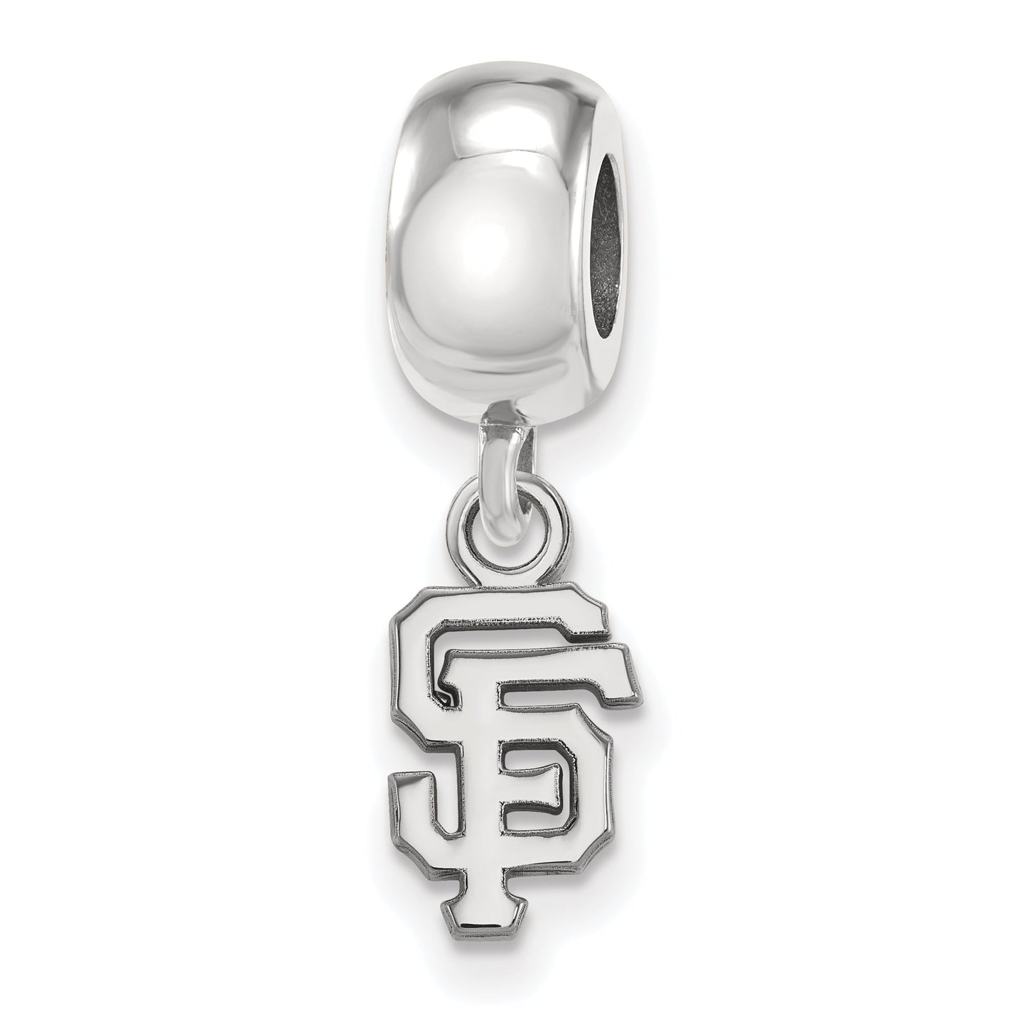 Sterling Silver Rhodium Plated Major League Baseball LogoArt San Francisco Giants Extra Small Dangle