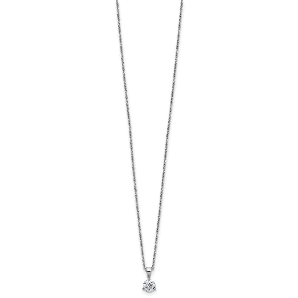 14k White Gold 1 carat Lab Grown Diamond VS/SI+ G+ Three Prong 18 inch Solitare Pendant Necklace