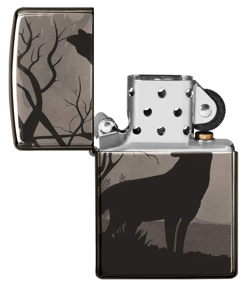 Zippo Howling Wolves 360° Design Black Ice Pocket Lighter