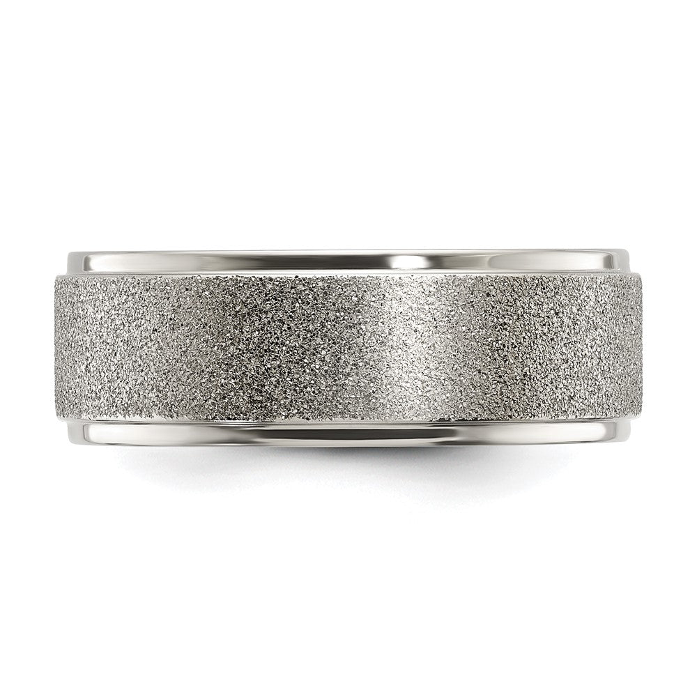 Chisel Titanium Polished Laser-cut Center 8mm Band Size - 12.5