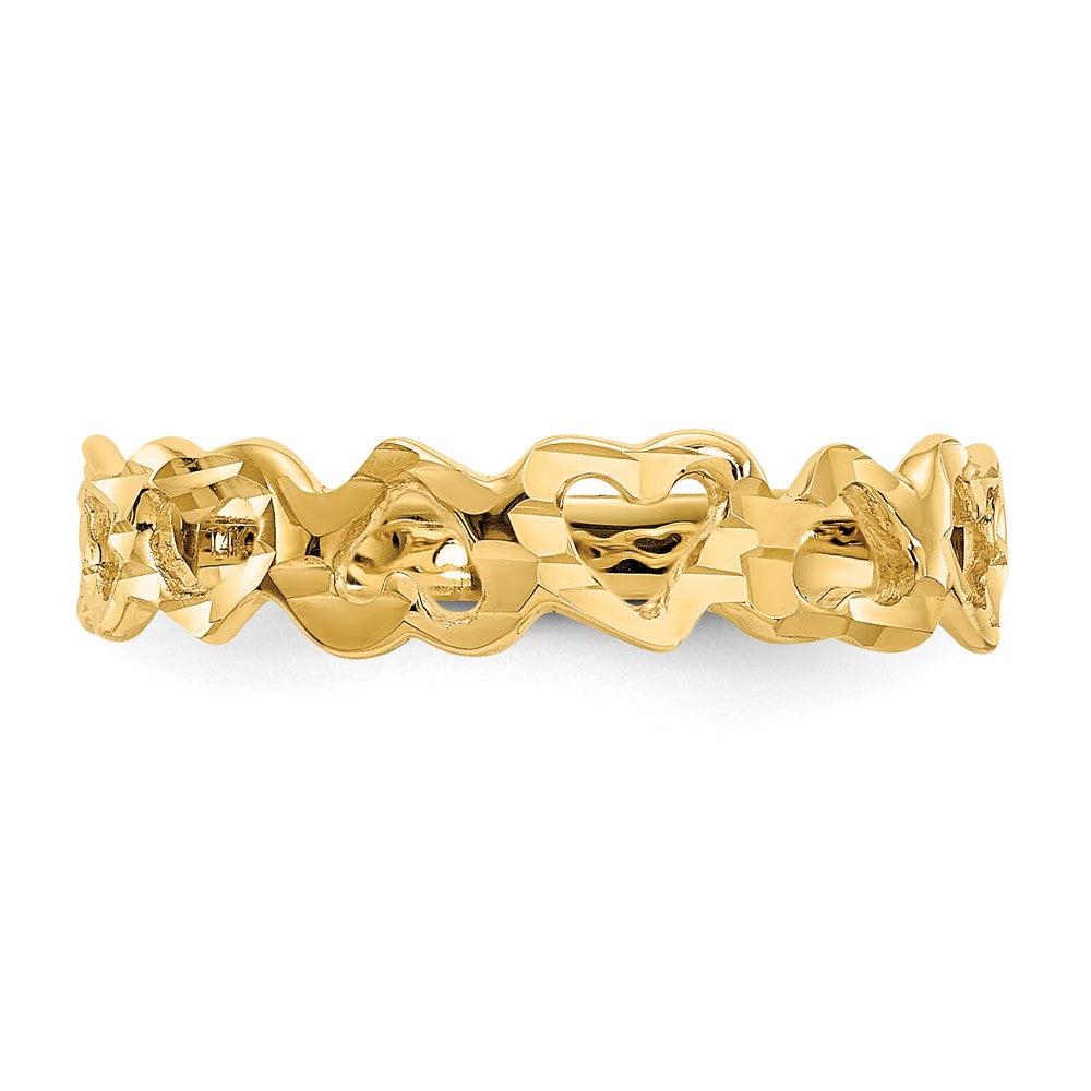 14k Heart Ring Yellow Gold
