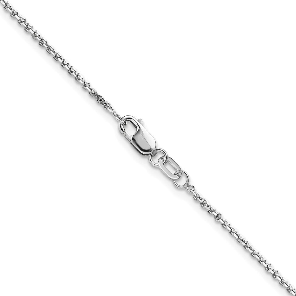 14K White Gold 1.25mm D/C Round Cable Chain
