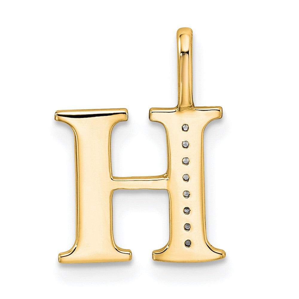 14k Diamond Letter H Initial Pendant