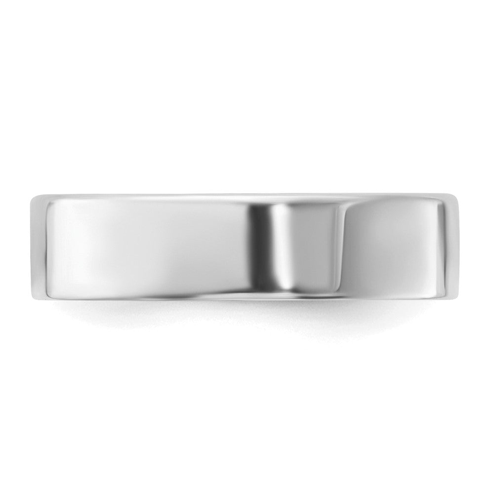 Sterling Silver Rhodium-plated 5mm Flat Size 8.5 Band