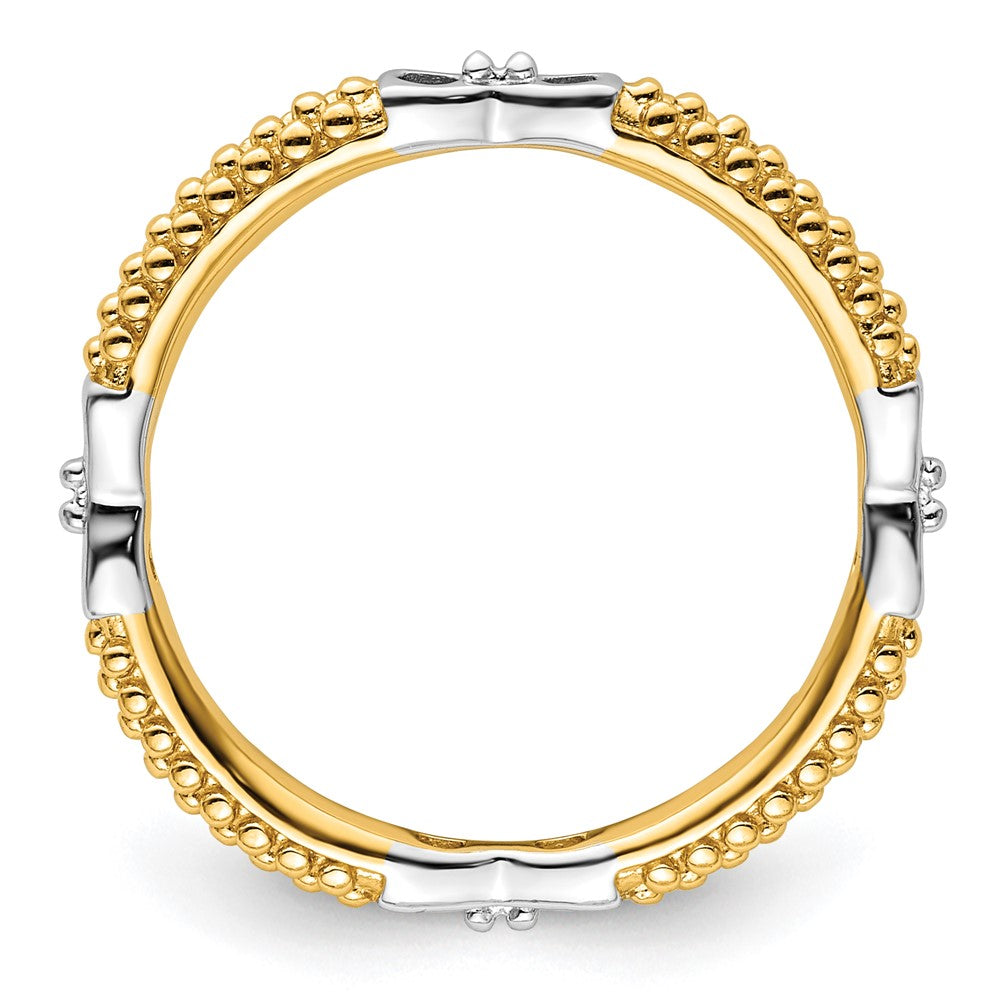 Sterling Silver Stackable Expressions Gold-plated Polished Ring