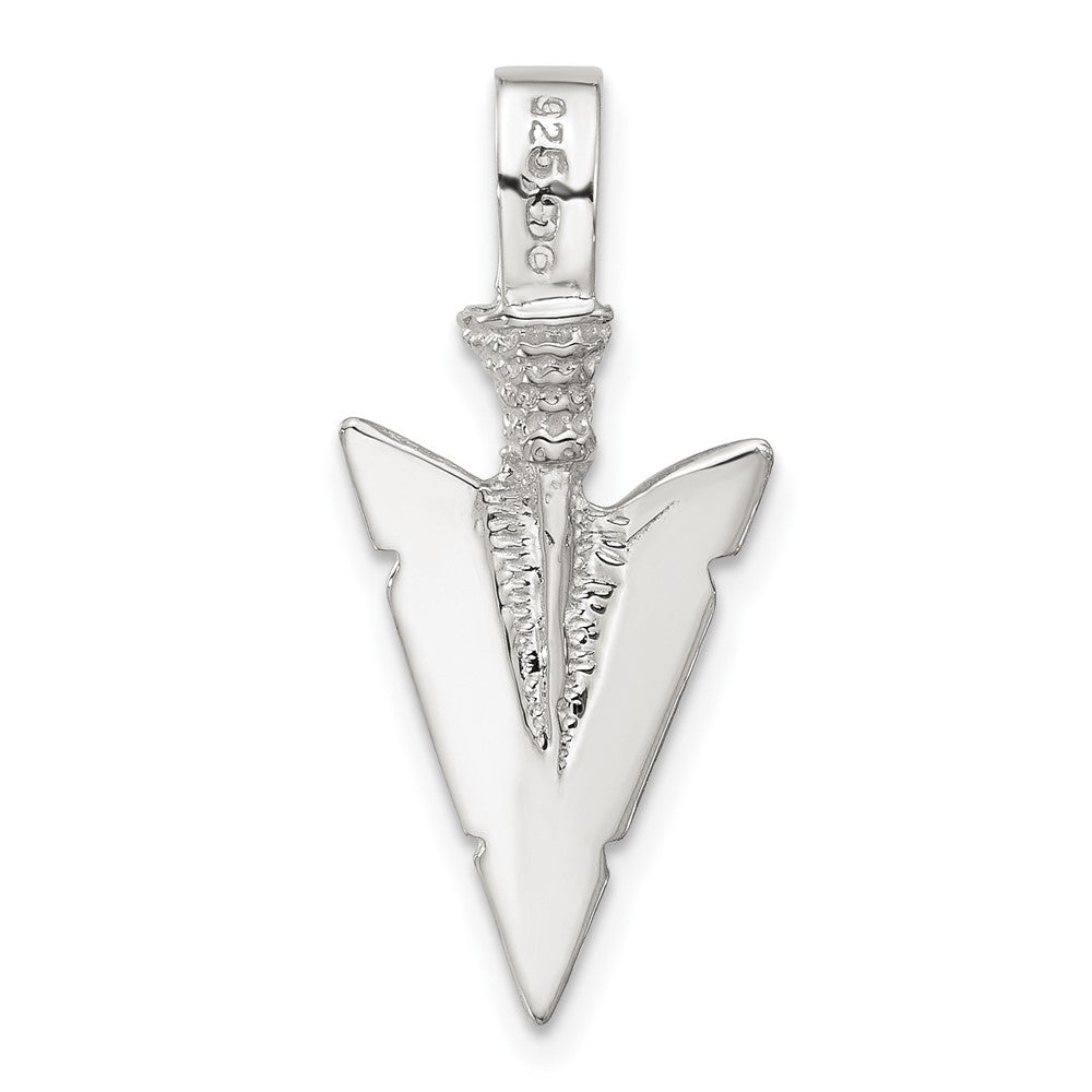 De-Ani Sterling Silver Rhodium-plated Polished 3D Arrowhead Pendant