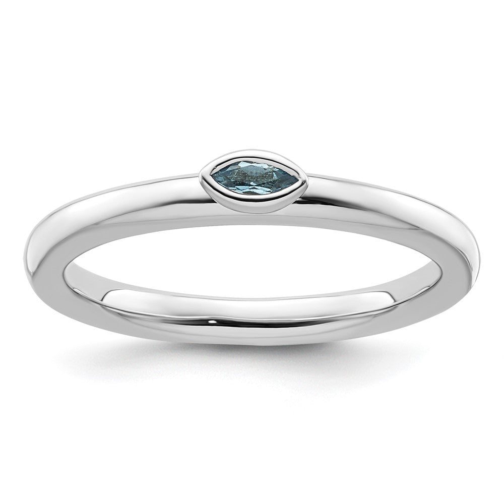 Sterling Silver Stackable Expressions Blue Topaz Ring Size -10