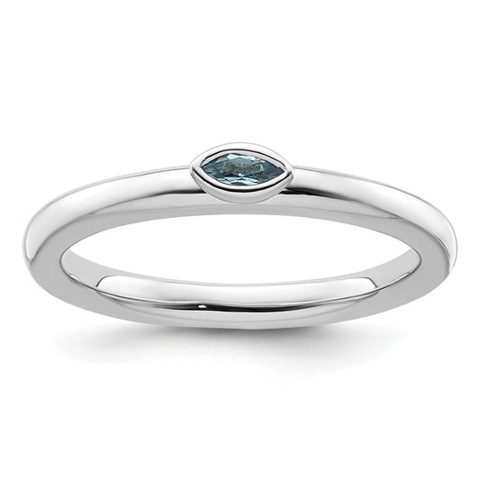 Sterling Silver Stackable Expressions Blue Topaz Ring Size -10