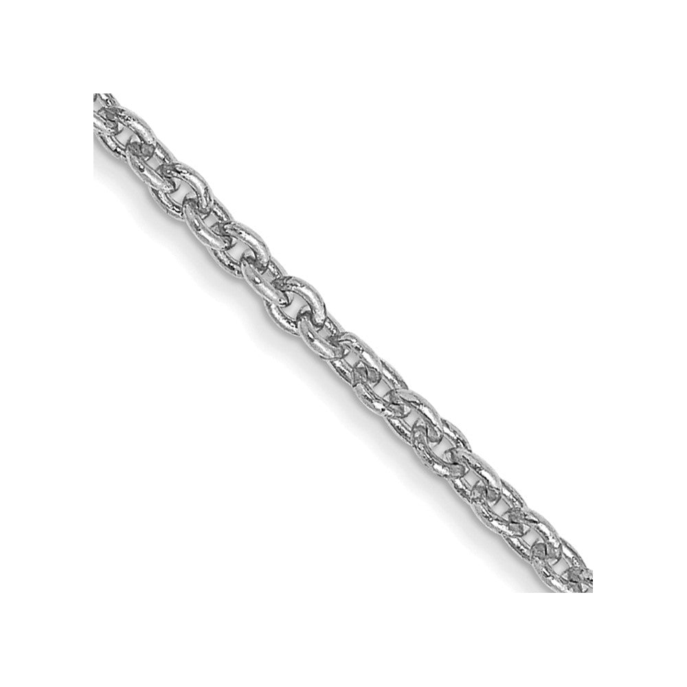 14K White Gold 24 inch 1.4mm Forzantine Cable with Lobster Clasp Chain
