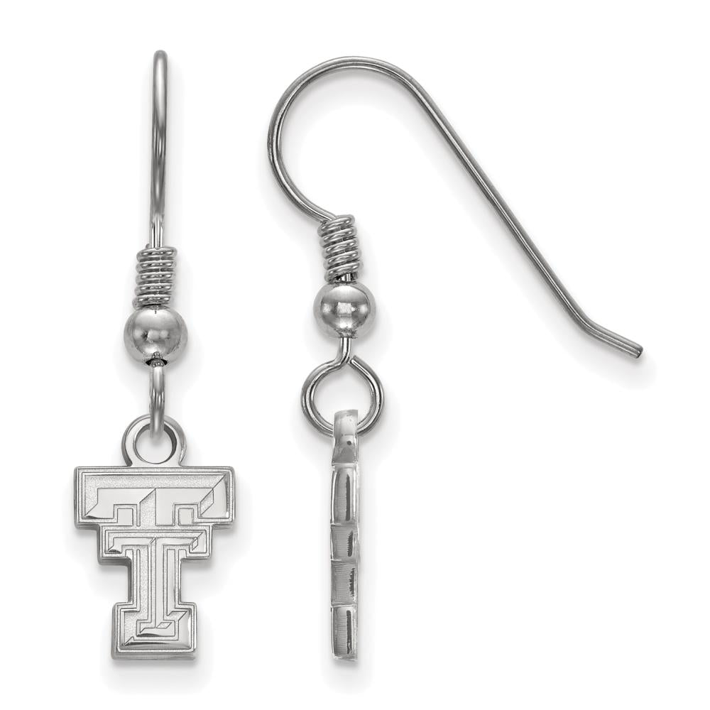 Sterling Silver Texas Tech University XS (Tiny) Dangle Wire Earrings