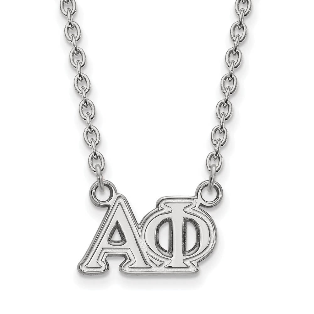 Sterling Silver 18in Official Licensed Greek Sororities Alpha Phi (??) Medium Pendant w/ Necklace