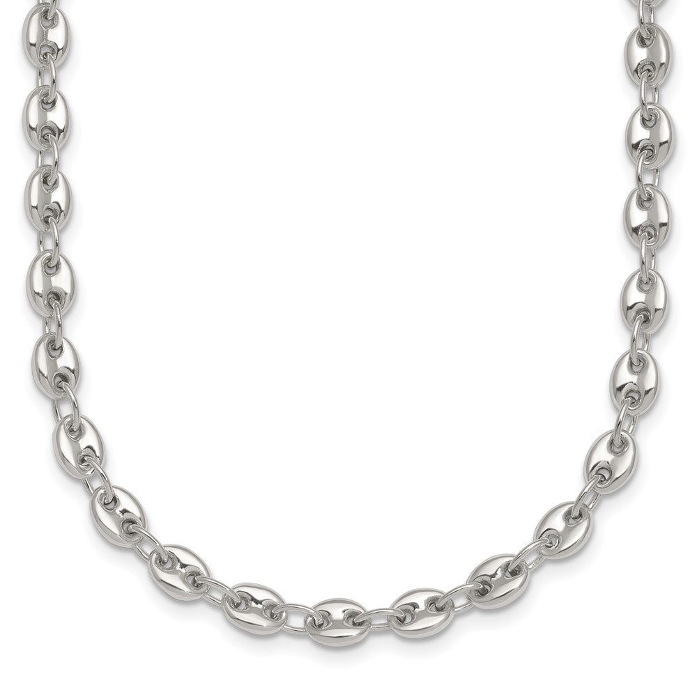 Sterling Silver Polished 4.8mm Puffed Mariner/Anchor Link 18 Inch Necklace