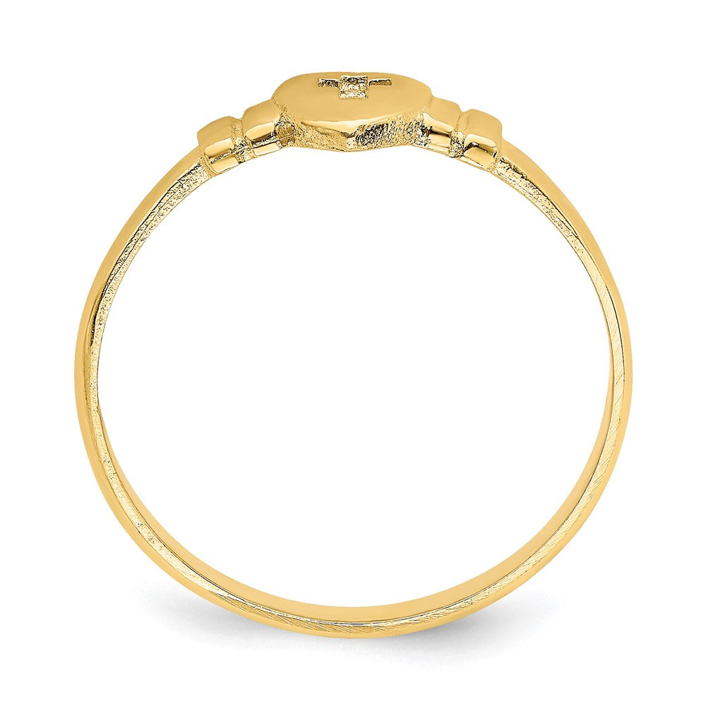 14k Heart w/Cut-Out Cross Ring Size 6