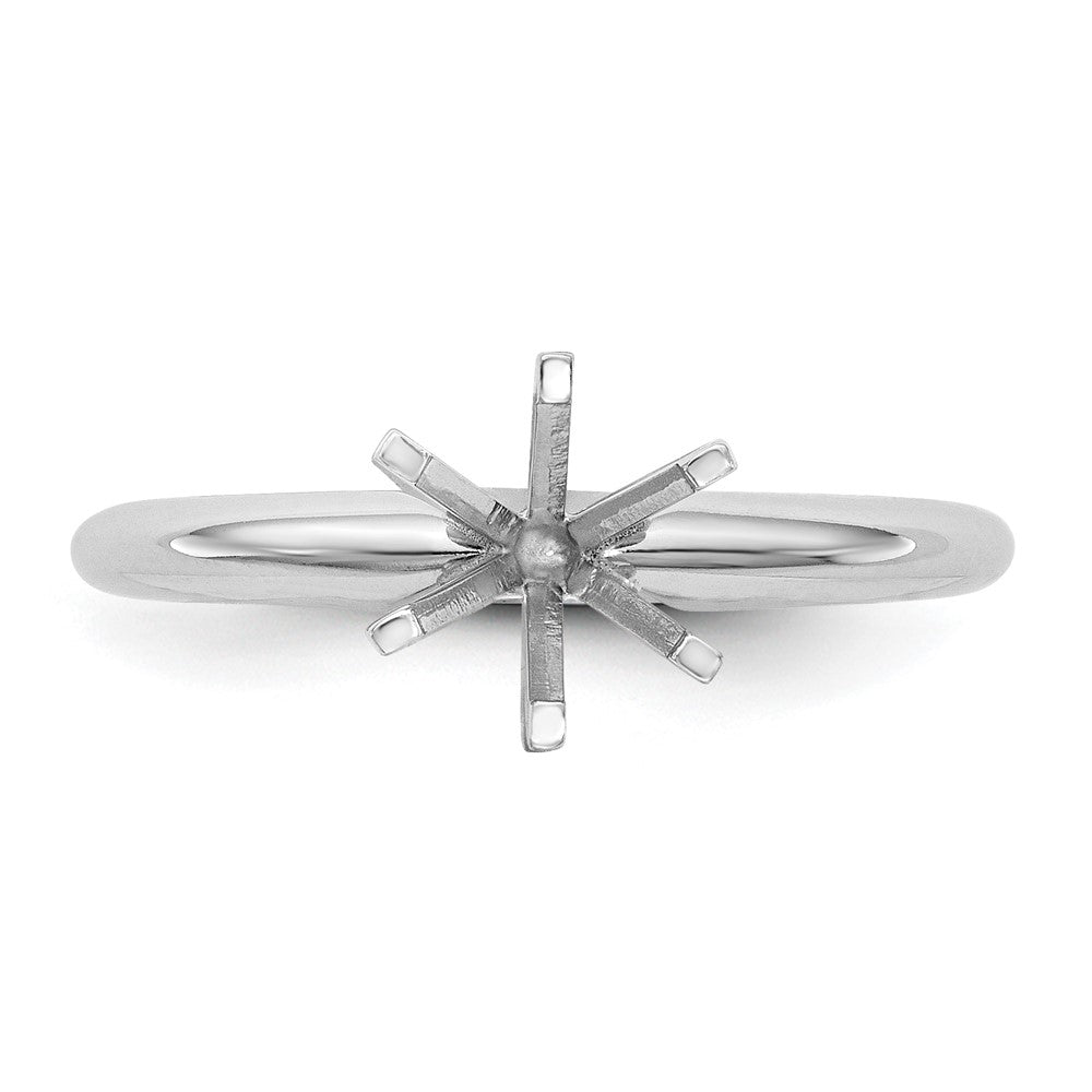 14k White Gold 1/3 carat Heavy-Weight Half-Round 6-Prong Round Solitaire Ring Mounting