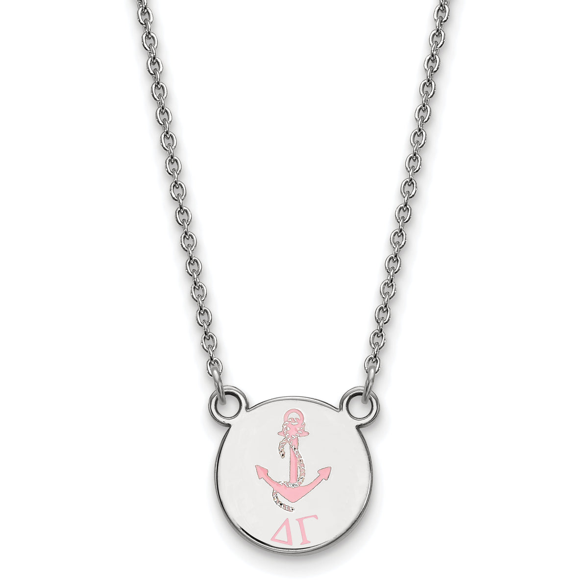 Sterling Silver 18in Official Licensed Greek Sororities Delta Gamma (??) XS Enamel Pendant w/Necklace