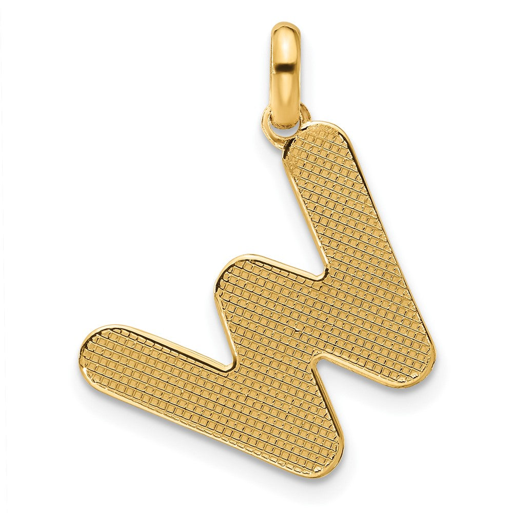 14k Yellow Gold Fancy Letter W