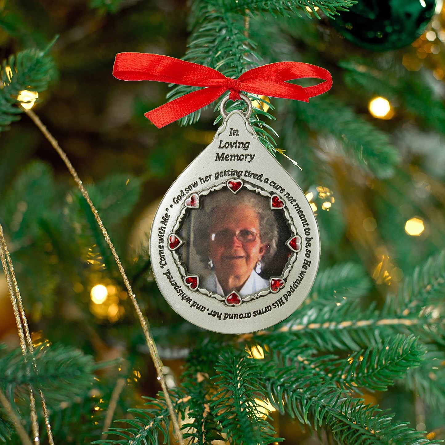 Cathedral Art 'In Loving Memory' Frame for Women - Teardrop Ornament, 2-3/4-Inch