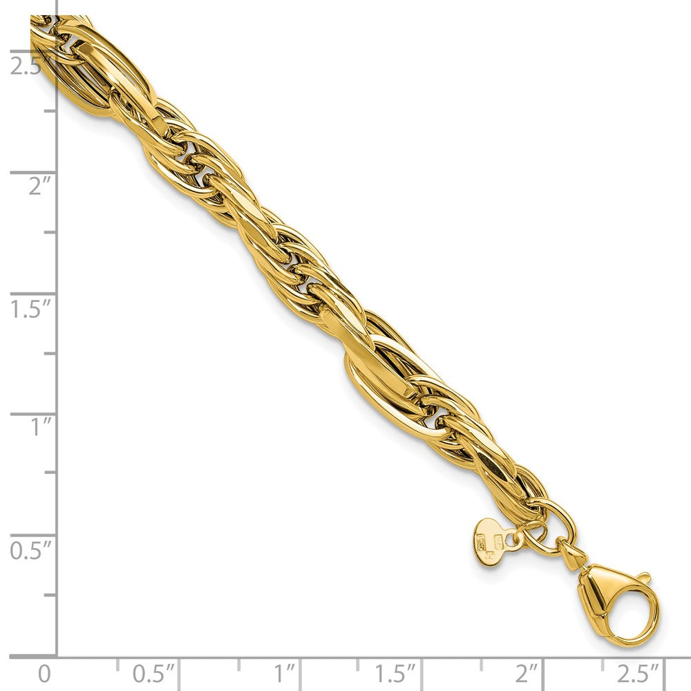 14K Polished Fancy Link Bracelet 7.75  inches
