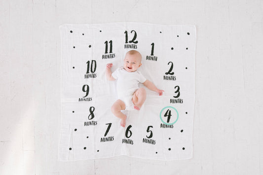 Watch Me Grow Cotton Muslin Photo Blanket QGM22418