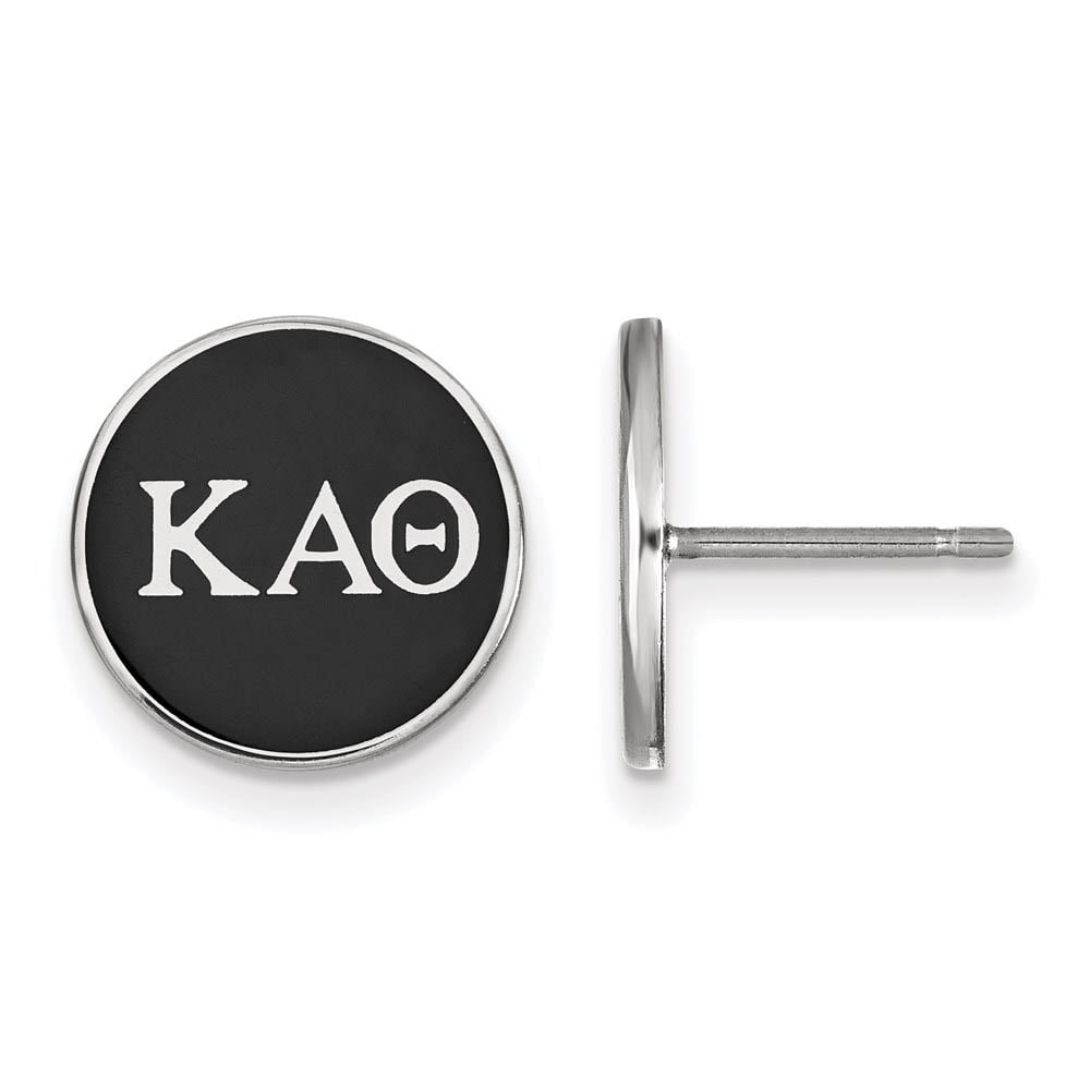 Sterling Silver Official Licensed Greek Sororities Kappa Alpha Theta (???) Enameled Post Earrings