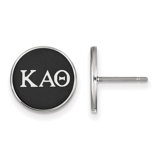 Sterling Silver Official Licensed Greek Sororities Kappa Alpha Theta (???) Enameled Post Earrings