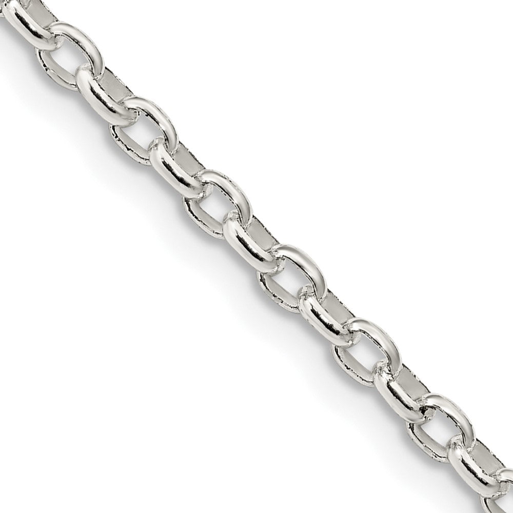 Sterling Silver 2.75mm Oval Fancy Rolo Chain 16 Inches