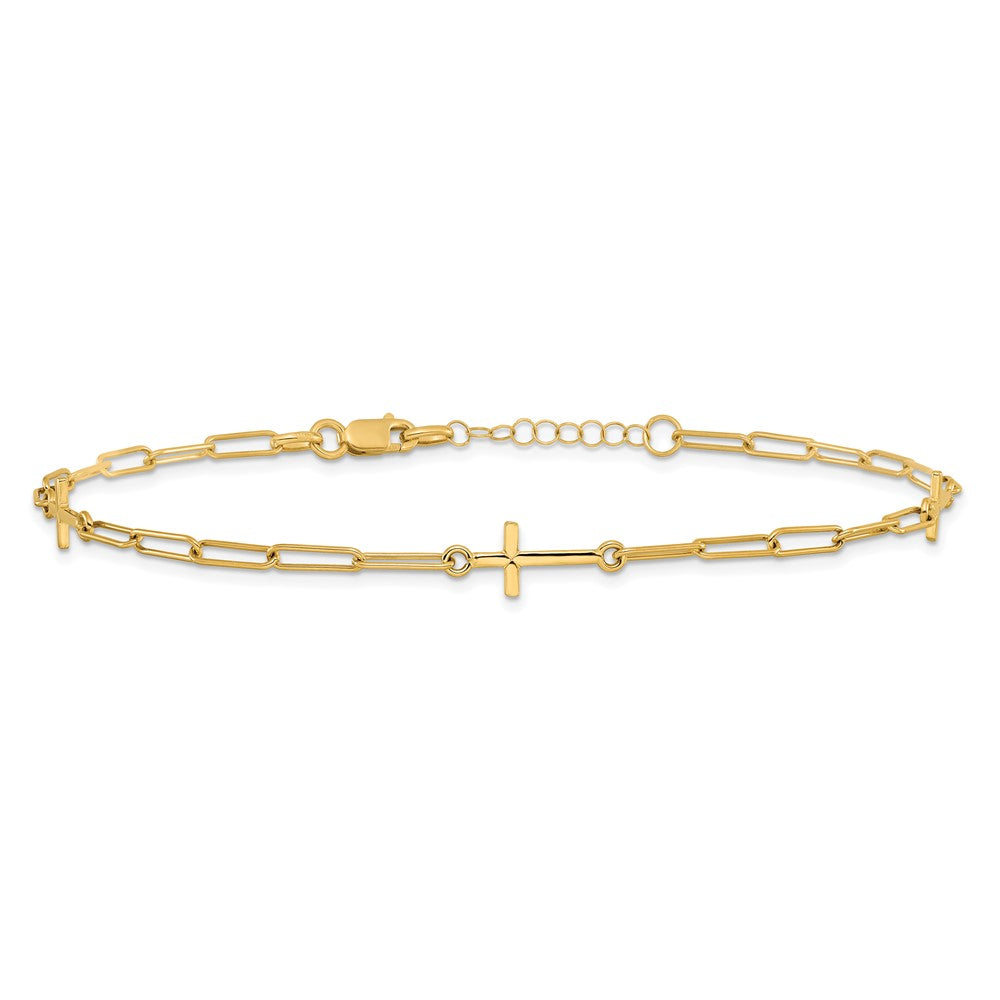 14K Cross Link with 1in. ext Anklet