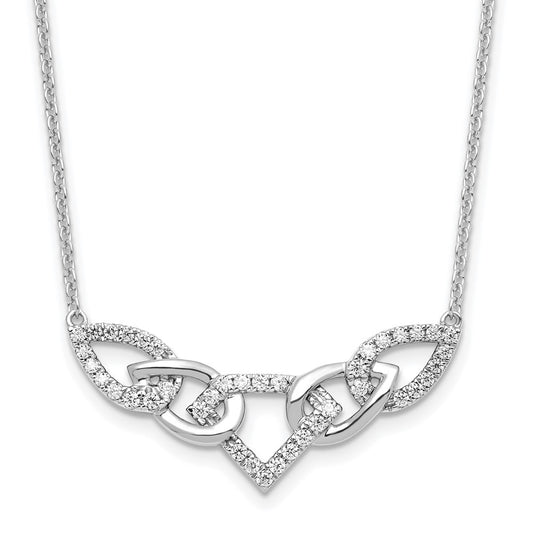 14k White Gold 1/2 carat Lab Grown Diamond VS/SI+ G+ 18 inch Fancy Teardrop Necklace
